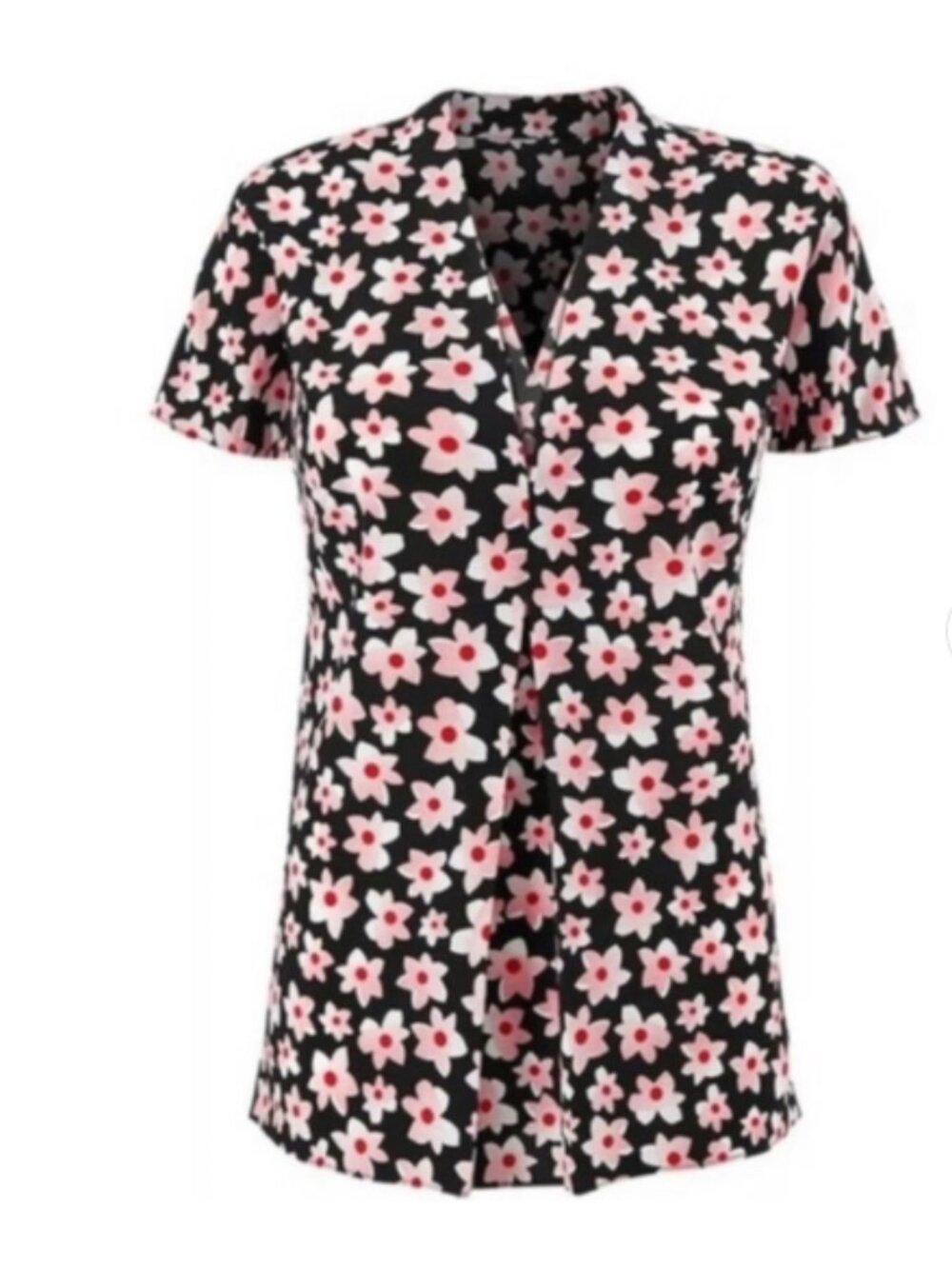 CAbi #5347 Harmony Blouse Black Pink Floral - Size XS